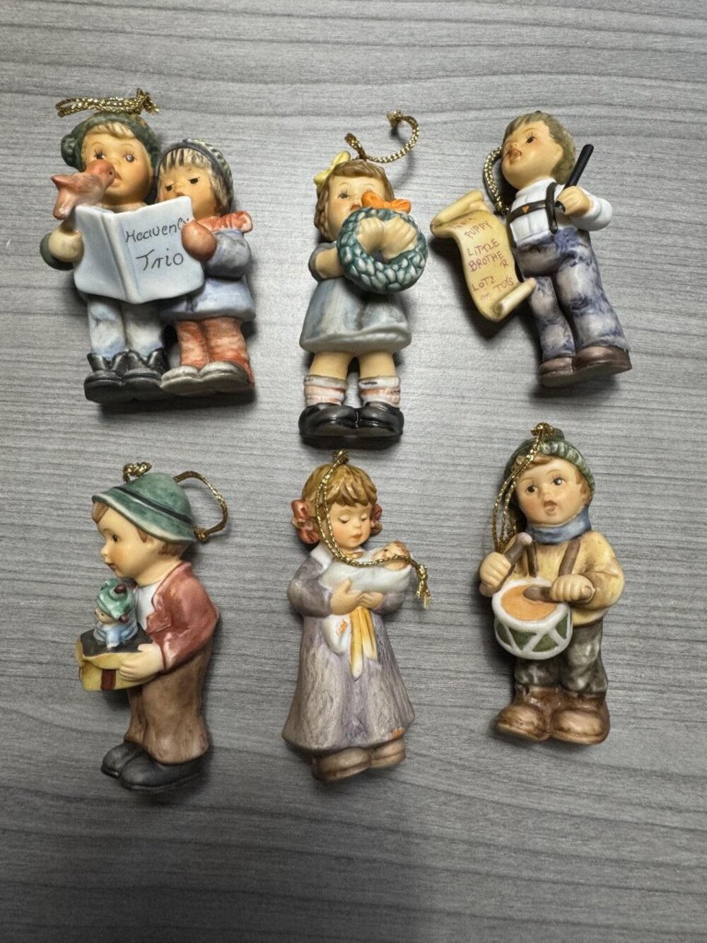 Set of Christmas 6 Studio Hummel Ornaments